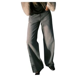 H&M Women's Flare Wide Leg Bleecker Gray Jeans size 16